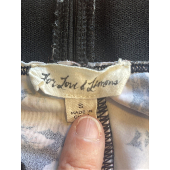 For Love And Lemons Tiffany Biker Shorts Floral Size S Black 7" Inseam Yoga Gym - Picture 4 of 7